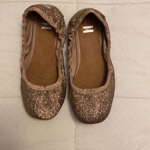 Girls Toms glitter flats size 3